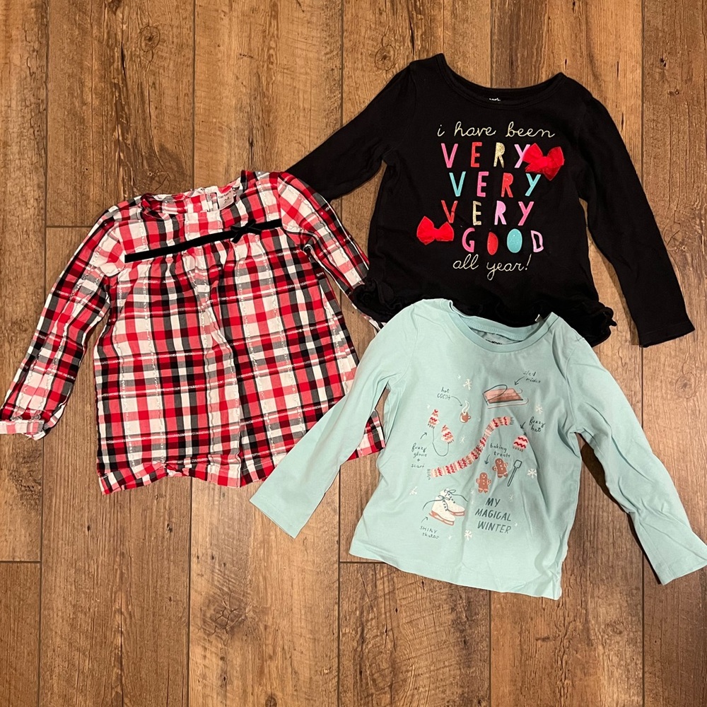 Bundle of 3 Holiday Shirts for Baby Girl, 24 months